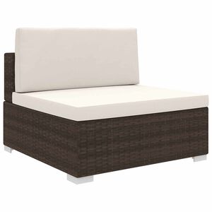 vidaXL Tuinstoel met kussens middensectie poly rattan bruin