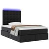 vidaXL Opbergbed met LED met matras Zwart 120 x 190 cm Nep Leer