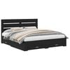 vidaXL Bedframe met lade Zwart Eiken 180 x 200 cm Bewerkt hout