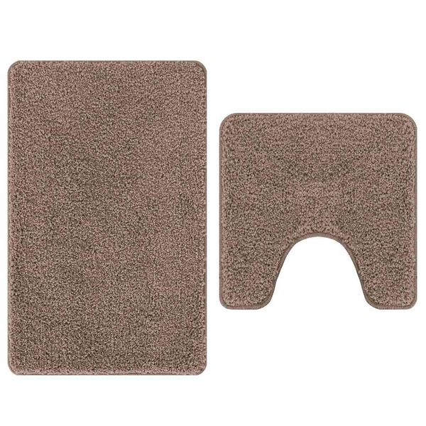 vidaXL Antislip Badmat Set 2 pcs Bruin PP