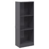 vidaXL Boekenkast 3 schappen 40x24x109 cm bewerkt hout hoogglans grijs