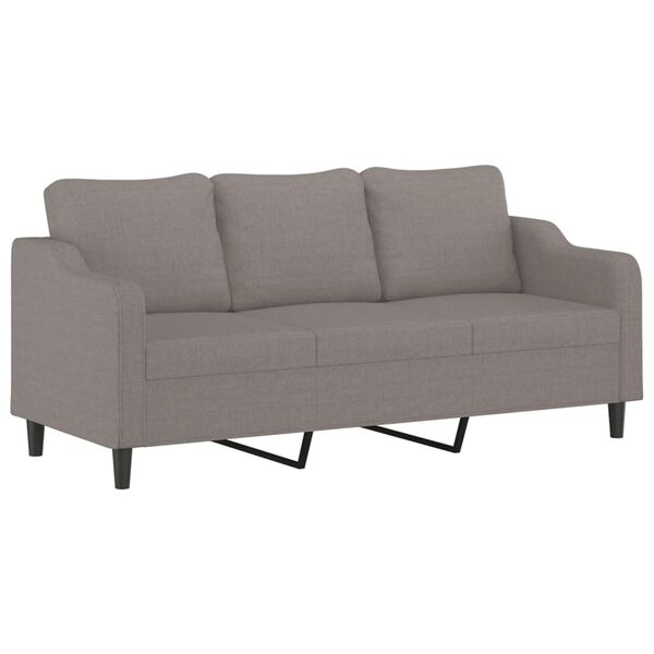 vidaXL 2-delige Loungeset met kussens stof taupe