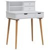 vidaXL Toilettafel Set FAUSKE 2 st Wit 76 x 50 x 103,5 cm