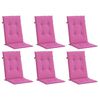 vidaXL Stoelkussens 6 st hoge rug stof roze