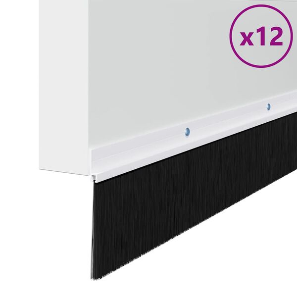 vidaXL Schroefbare Deurborstelafsluitingen 12 pcs Wit 100 cm