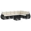 vidaXL Tuinbankenset 8 st Zwart en Cream Wit poly rattan