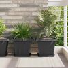 vidaXL Vierkante Bloempot 24 pcs Zwart 43 x 43 x 33.5 cm Kunststof