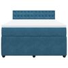 vidaXL Boxspring met matras fluweel blauw 140x190 cm