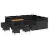 vidaXL Tuinbankenset 13 st Zwart poly rattan