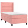 vidaXL Boxspring met matras en LED fluweel roze 90x190 cm