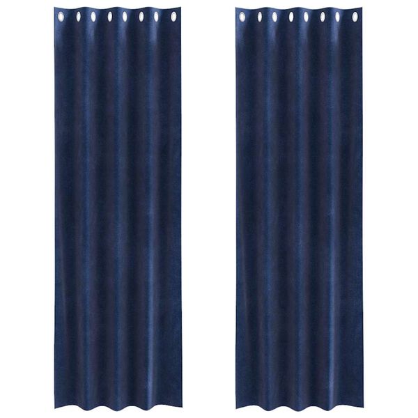 vidaXL Verduisterende gordijnen 2 pcs Donkerblauw 140 x 260 cm Fluweel
