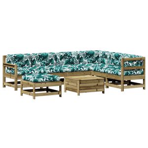 vidaXL 8-delige Loungeset met kussens geïmpregneerd grenenhout