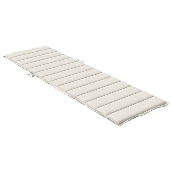 vidaXL Ligbedkussen 200x50x4 cm stof gemêleerd crèmekleurig