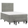 vidaXL Boxspring met matras fluweel lichtgrijs 120x190 cm