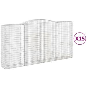 vidaXL Schanskorven 15 st gewelfd 400x50x200/220 cm ijzer