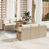 vidaXL Tuin Sofa Set met opslag 7 pcs Beige Poly riet