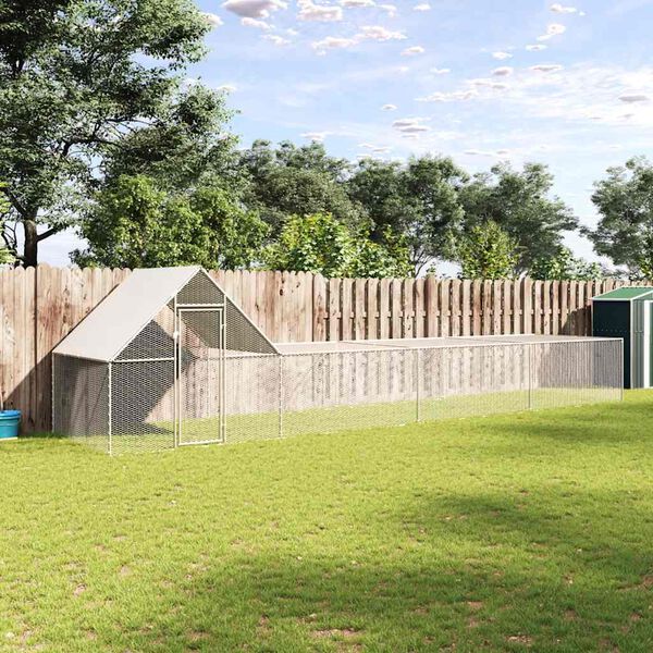 vidaXL Kippenren 8x2x2 m gegalvaniseerd staal