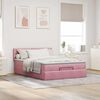 vidaXL Ottoman bed met matras 140x190cm fluweel roze