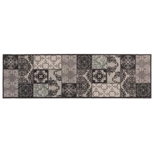 vidaXL Keuken Vloerkleed zwarte moza&iuml;ek 150 x 45 cm 100% Polyamide