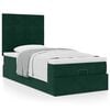 vidaXL Ottoman bed met matrassen 90x190cm fluweel donkergroen