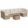 vidaXL 8-delige Loungeset met kussens poly rattan beige