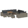 vidaXL Tuin Sofa Set met kussen 13 pcs Grijs poly rattan