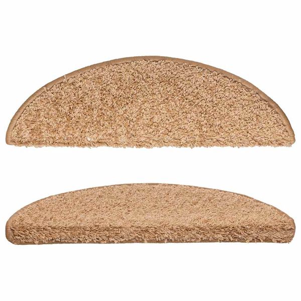 vidaXL Trapmatten 15 st 56x17x3 cm beige halfrond