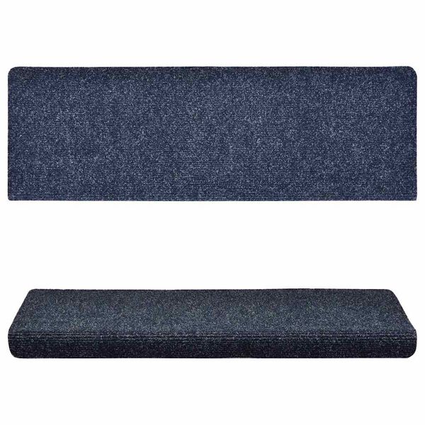 vidaXL Trapmatten zelfklevend 15 stuks 65x21x4 cm blauw rechthoekige rand