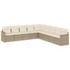 vidaXL 9-delige Loungeset met kussens poly rattan beige