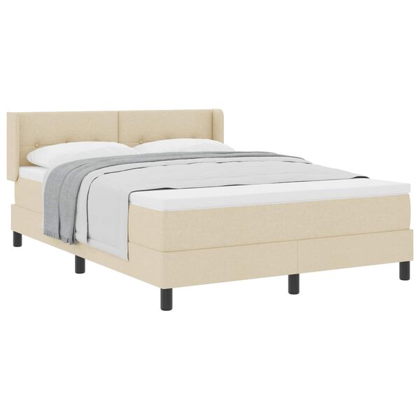 vidaXL Boxspringbed met matras Cr&egrave;me 200 x 160 cm Polyester