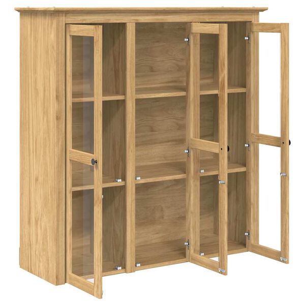 vidaXL Kast met Glazen Deuren BODO Honingbruin 115,5 x 38,5 x 117,7 cm