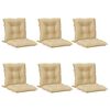 vidaXL Stoelkussens 6 st lage rug 100x50x7 cm stof gem&ecirc;leerd beige
