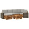 vidaXL Buiten bankenset 7 st Naturel en lichtgrijs Polyester
