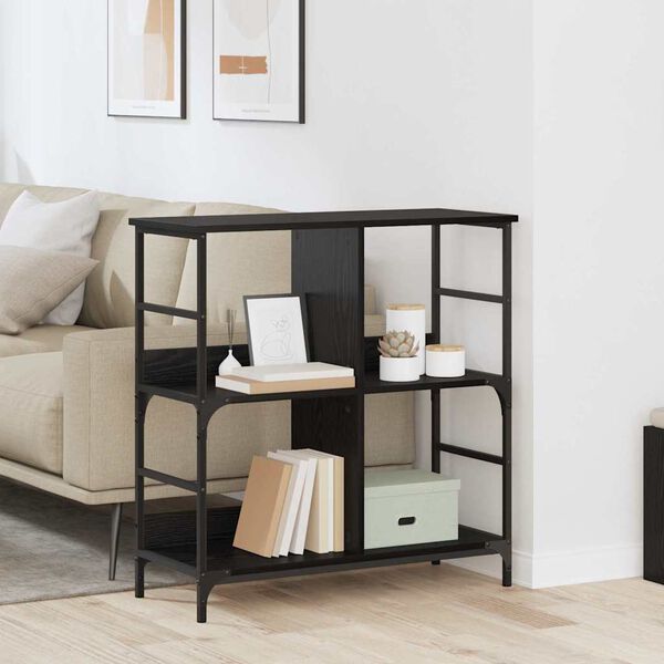 vidaXL Boekenkast Zwart eiken 78,5 x 33 x 82 cm Bewerkt hout