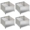 vidaXL Gazonrand 4 st 60 x 60 x 35 cm Staal Zilverkleurig