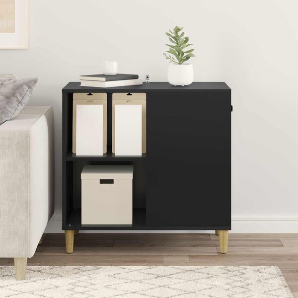 vidaXL Kattenhuis Zwart 72 x 42,5 x 70 cm Bewerkt hout