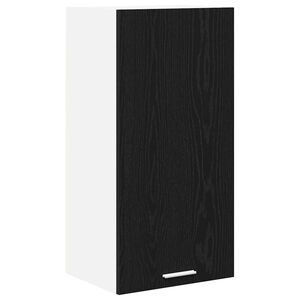 vidaXL Hangkast Riga Zwarte Eik en Wit 40 x 31 x 80 cm Bewerkt hout