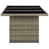 vidaXL Tuintafel poly rattan en gehard glas bruin