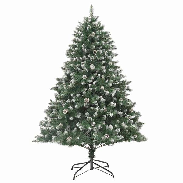 vidaXL Kunstkerstboom met 300 LED Groen 180 cm PVC en Plastic en Staal