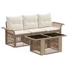 vidaXL Tuinbankenset 4 st Beige en Cr&egrave;me Wit poly rattan