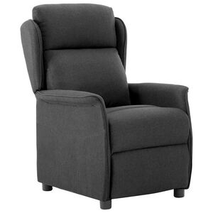 vidaXL Ligstoel Donkergrijs Polyester