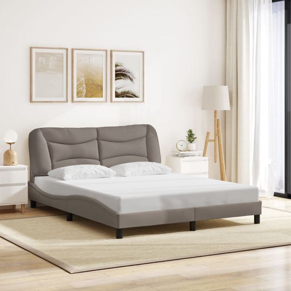 vidaXL Bedframe zonder matras "Hvar" stof taupe 160x200 cm