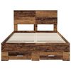 vidaXL Bedframe met hoofdeinde Oudhout 120 x 190 cm Bewerkt hout