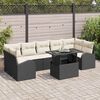 vidaXL Tuin Sofa Set met kussen 8 pcs Zwart Poly riet