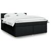 vidaXL Boxspring met matras stof zwart 180x200 cm