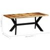 vidaXL Eettafel 180x90x75 cm massief acaciahout