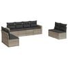 vidaXL 8-delige Loungeset met kussens poly rattan lichtgrijs