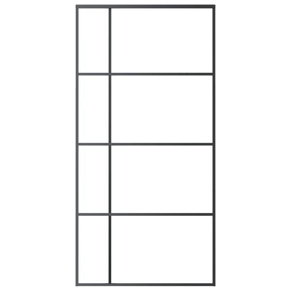 vidaXL Schuifdeur 102,5x205 cm mat ESG-glas en aluminium zwart