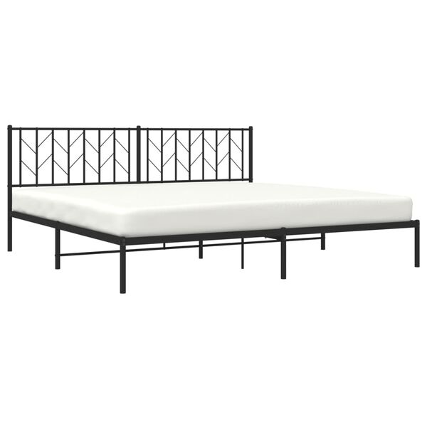 vidaXL Bedframe met hoofdbord metaal zwart 200x200 cm