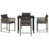 vidaXL Tuin Eetset 5 pcs Grijs poly rattan